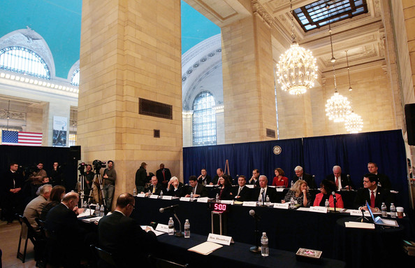 The House transportation committee meeting on the balcony of Grand Central Terminal. Photo: __