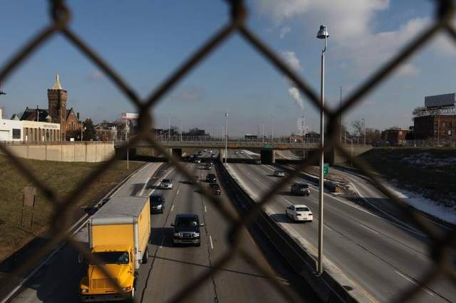 A costly proposal to widen I-94 in Detroit threatens the recovery of the city's Midtown neighborhood. Image: ##http://www.freep.com/article/20131201/BUSINESS06/312010066/I-375-I-94-MDOT-freeways-Detroit## Free Press##