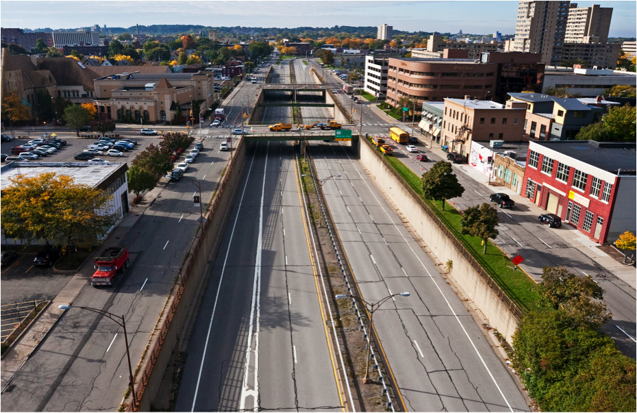 The city of Rochester has secured federal funding to convert portions of its Innerloop freeway to an at-grade city street. Image: CNU