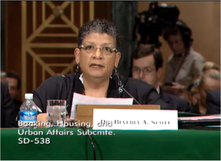 Beverly Scott of the MBTA warned that current funding levels, as continued by the proposed Senate transportation bill, are "woefully insufficient."
