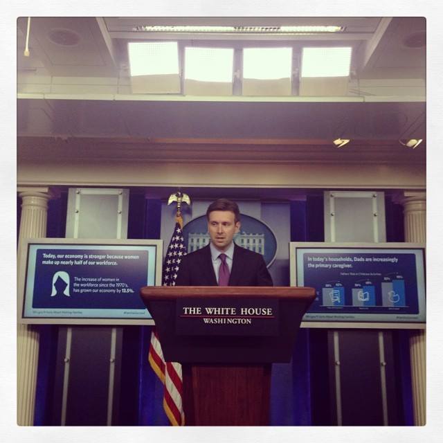 Josh Earnest, on his first day as White House press secretary, said the president "would not support" a gas tax hike. But other officials have softpedaled the question. Photo: ##https://www.facebook.com/topic/White-House-Press-Secretary/108184749201716##Tamara Keith/Facebook##