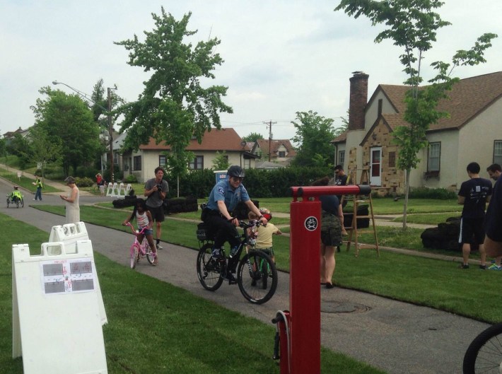 Sod was lain to show residents what a new bike greenway in North Minneapolis could look like.