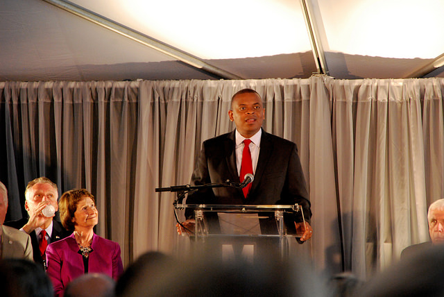 US DOT Secretary Anthony Foxx at the Silver Line's opening day. Photo via BeyondDC.