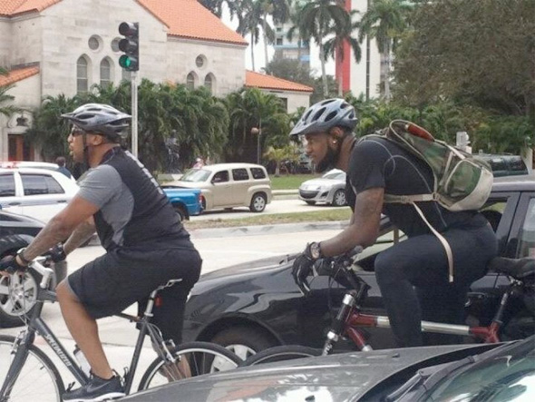 Lebron James often commuted to practice and games in Miami. Photo: JackNruth on Twitter