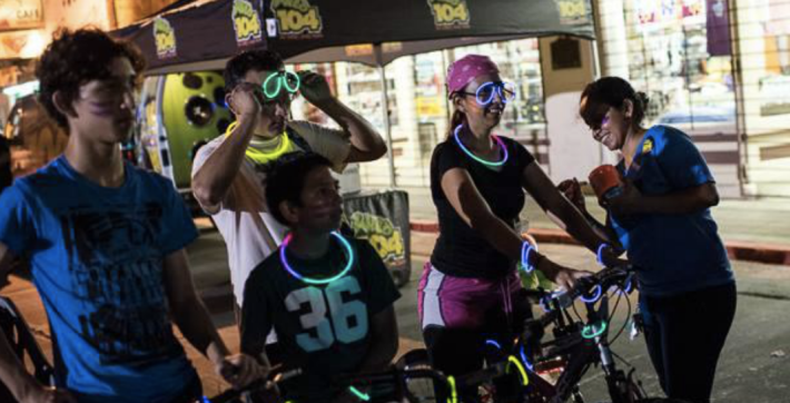 Brownsville holds its open streets event, Cyclobia, at night, she the temperatures are more comfortable. Photo: CycloBia Brownsville