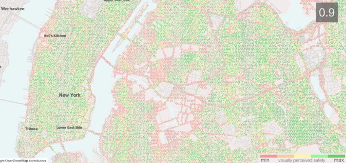 This map of perceived safety of New York City streets capes was developed using an algorithm by researchers at MIT. Click to use the interactive map.