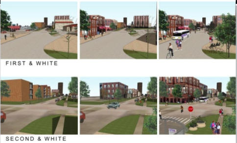 Campaign-Urbana's "transit intensive corridors" are planned to become progressively more populated and walkable. Image: Champaign-Urbana Mass Transit District