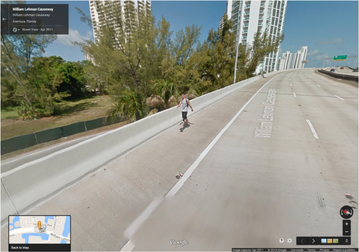 Even when it was technically illegal, people often walked and biked on the bridges. Even Google Street View caught them at it.
