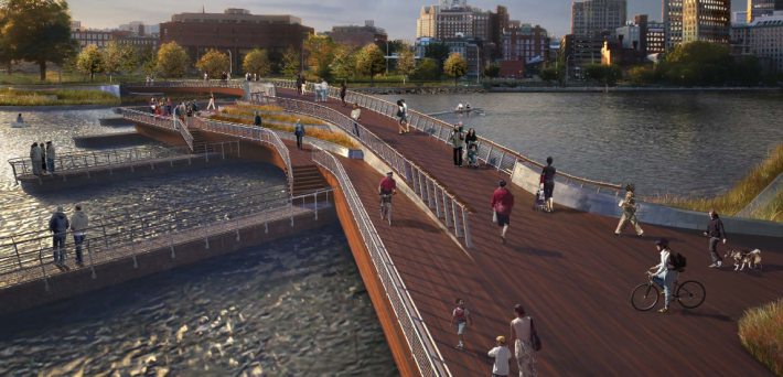 The Providence River Pedestrian Bridge will stand where Interstate-195 once did. Image: City of Providence via Greater City Providence [PDF]