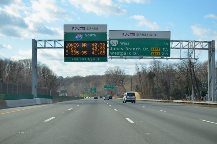 HOT lanes opened on the Capital Beltway in Northern Virginia in the time since the study period. Photo: ##http://www.aaroads.com/guide.php?page=i0495oava##AA Roads##