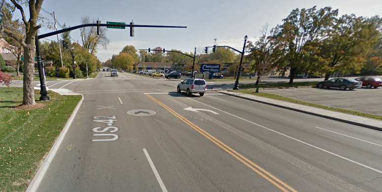 The Kentucky Department of Transportation objects to street trees on this stroad. Image: Google Maps