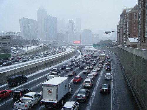 A few inches of snow turned Atlanta positively post-apocalyptic last winter.   Photo: ##http://atlurbanist.tumblr.com/post/75045650070/politico-looks-at-the-makings-of-atlantas-snow##ATLUrbanist##
