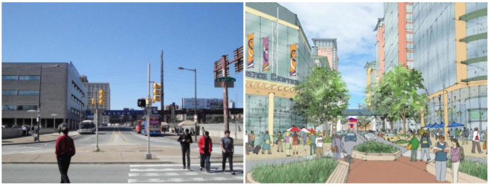 A state-level funding grant program in Pennsylvania is helping fund this campus master plan for Drexel University in Philadelphia. Image: Transportation for America