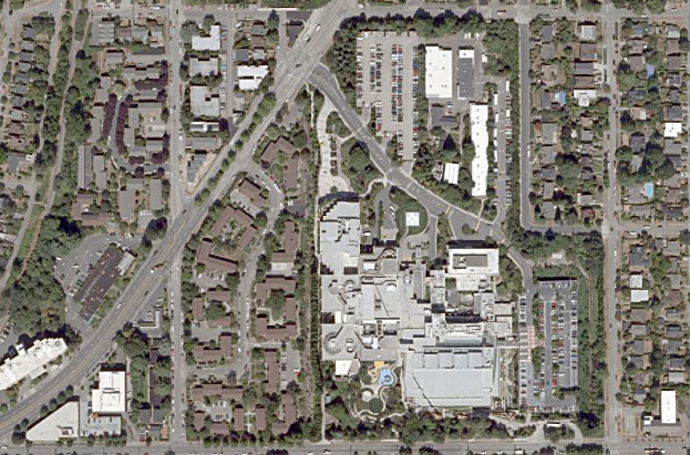 Parking lots make up an impressive small portion of Seattle Children's footprint. Photo: Seattle Childrens