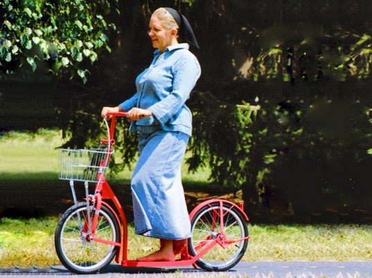 It's not quite a bike, but it'll get you in the bicycle top 100. Photo: ##Inhabitat##http://inhabitat.com/amish-designers-hand-made-these-colorful-kick-scooters-on-a-farm-in-pennsylvania/##