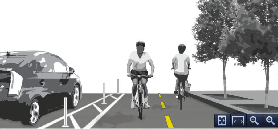 This image is from the FHWA's own ##http://www.fhwa.dot.gov/environment/bicycle_pedestrian/publications/separated_bikelane_pdg/separatedbikelane_pdg.pdf##Separated Bike Lane Planning & Design Guide## -- but these designs aren't endorsed by the agency's new rules.