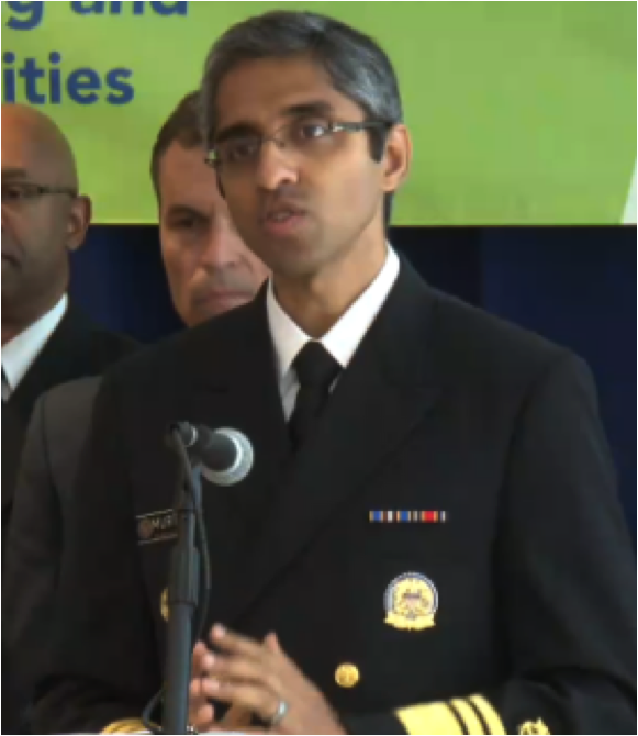 Surgeon General Dr. Vivek Murthy issued his Call to Action to Promote Walking and Walkable Communities this morning. Screenshot from event.