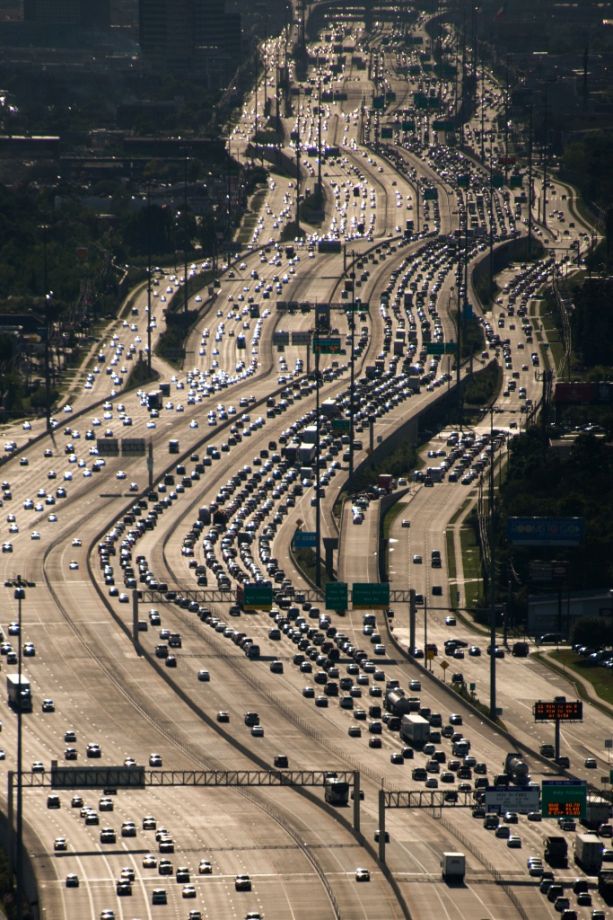 The Katy Freeway -- the world's widest -- is slower after a $2.8 billion widening. Photo: Houston Chronicle