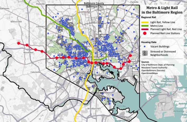 Governor Larry Hogan canceled Baltimore's Red Line in June. Now civil rights groups are suing. Image: Railfanguides