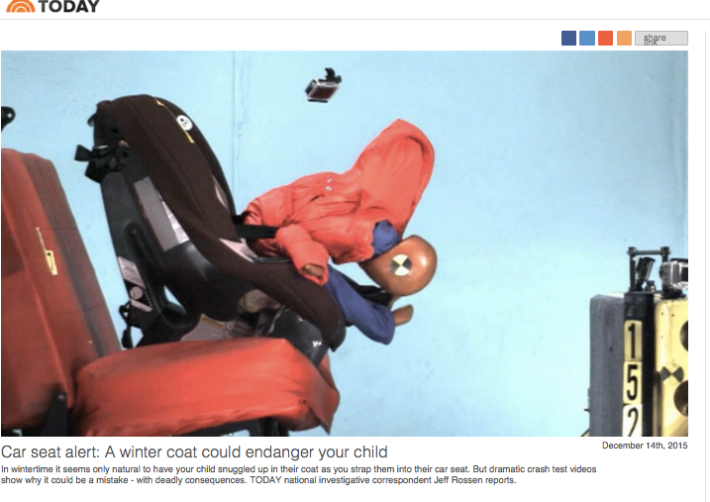 Alarming articles about car seat fails are part of the territory for new parents. But the scaremongering stops short. Image: Today