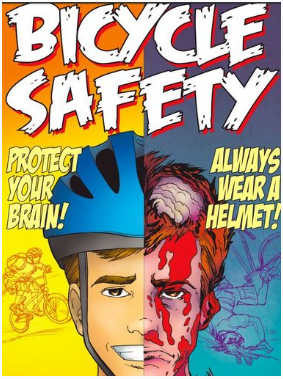 This was the cover of a bike safety comic book distributed to children in Phoenix. Image: Arizona Republic