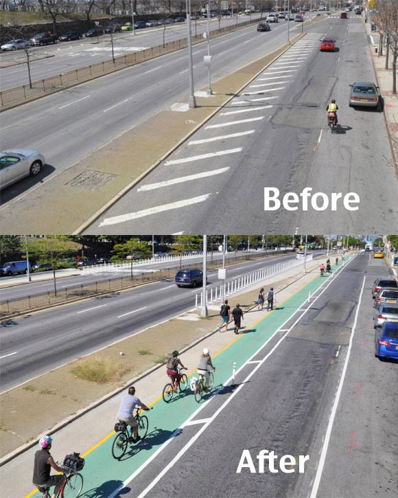 The 2015 winner: Queens Boulevard in NYC. Photos: NYC DOT