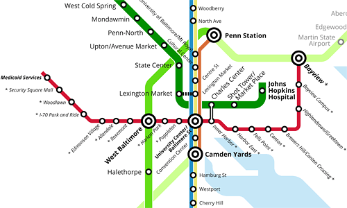 Baltimore transit map.