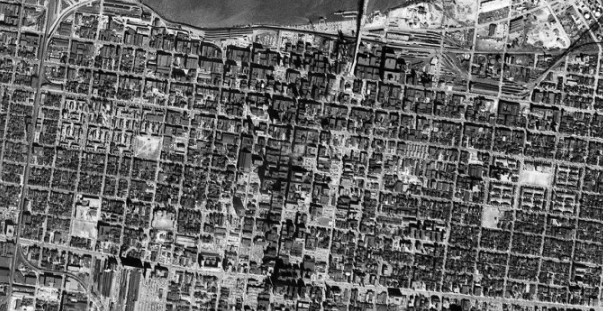 In this photo of downtown louisville from 1942 you can see the area where the junction now stands in the upper right hand corner. Photo via Broken Sidewalk