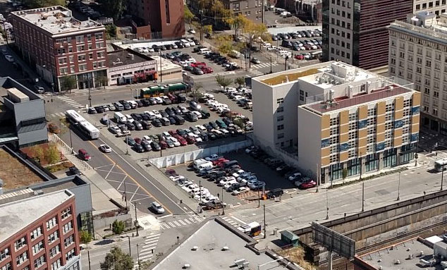 A Seattle parking crater.