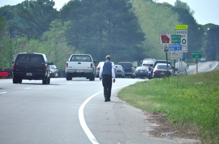 Georgia DOT forfeited more than $4 million in federal funds earmarked for biking and walking that could have been used to improve safety on roads like this. Transportation for America/Flickr