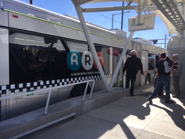 Albuquerque's ART bus rapid transit was built on the expectation of receiving $75 million in federal funds. But now that funding is uncertain. Photo: Michael Kodransky