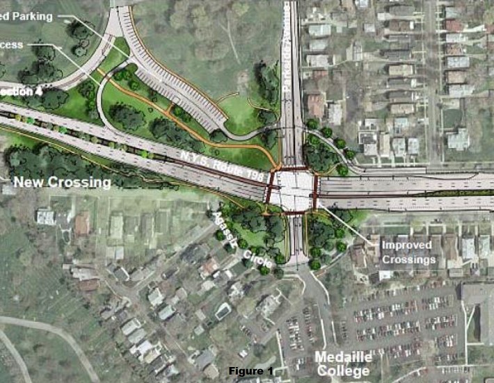 Intersection designs like this were not acceptable to Buffalo residents. Via Scajaquada Corridor Coalition