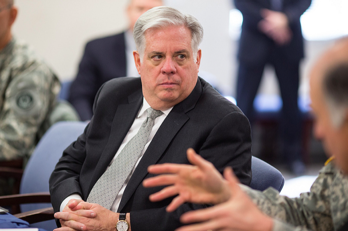 Maryland Governor Larry Hogan is pushing for private toll roads. Photo: Ft Meade Public Affairs