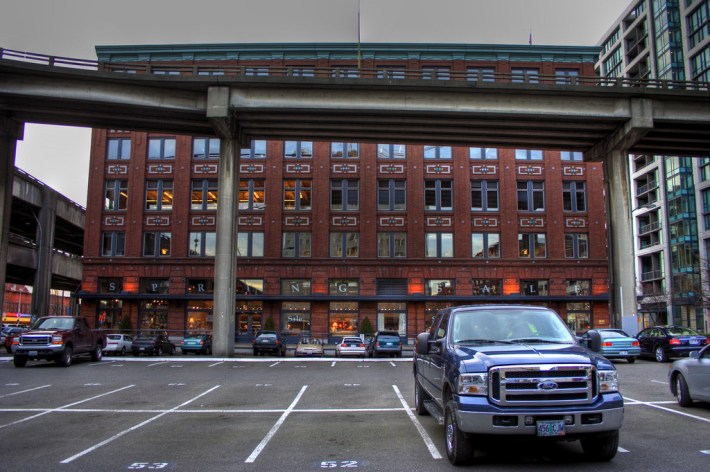 parking lot in downtown Seattle