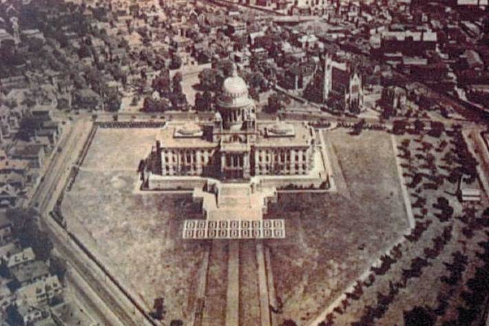 The Rhode Island Statehouse, 1920. Photo Providence Public Library via The Cultural Landscape Foundation