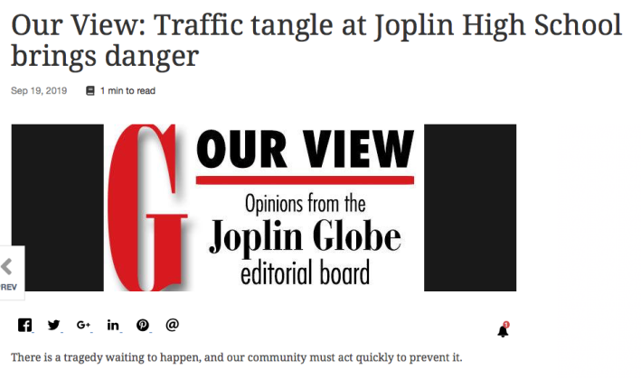 Big whigs at the Joplin Globe want to go all Giuliani on students at the local high school. Image: Joplin Globe