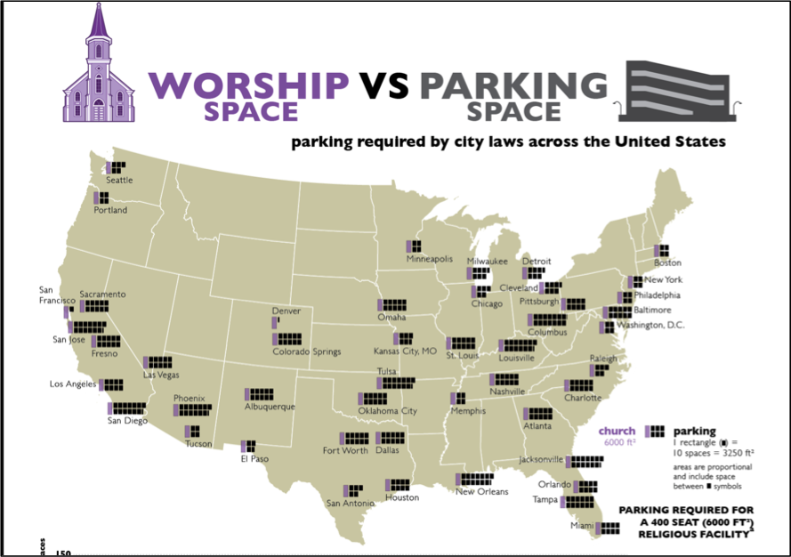 These maps show how parking lots eat U.S. cities - Big Think