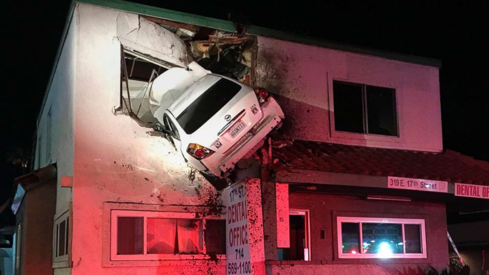 How many times a day do cars crash into buildings?