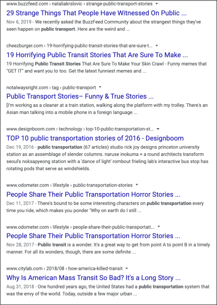 Which story makes you more excited to take the train: "19 Horrifying Public Transit Stories" or "Why Is American Mass Transit So Bad?"