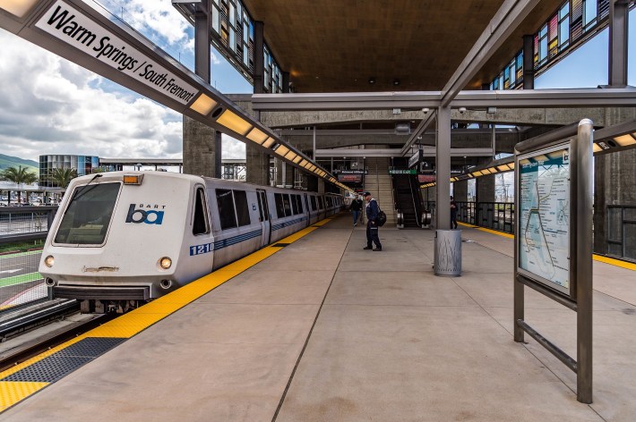 The Warm Springs BART station (above, in March 2017, its opening month) has generated billions in value for nearby single-family homes, according to a new study. Source: Jim Maurer / Flickr.