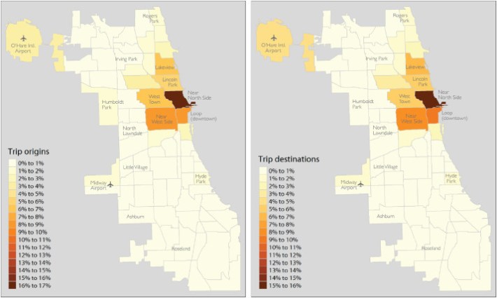 chicago ride hail map
