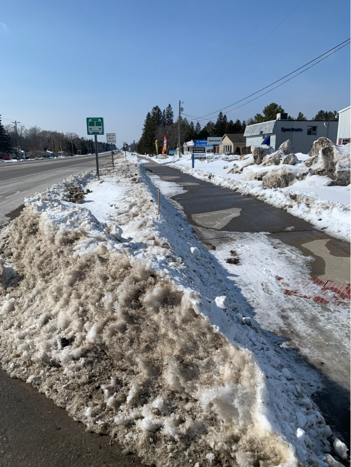 Bus stop snow