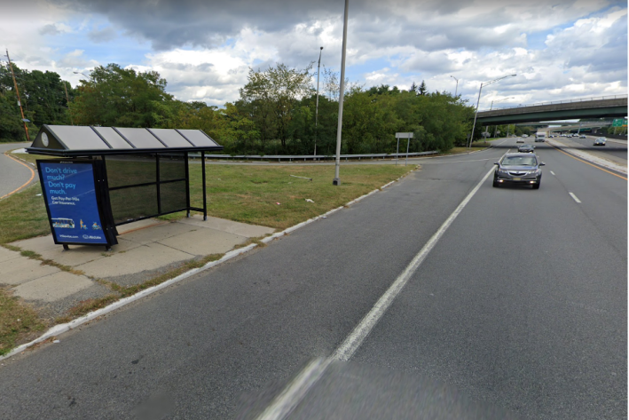 Highway bus shelter