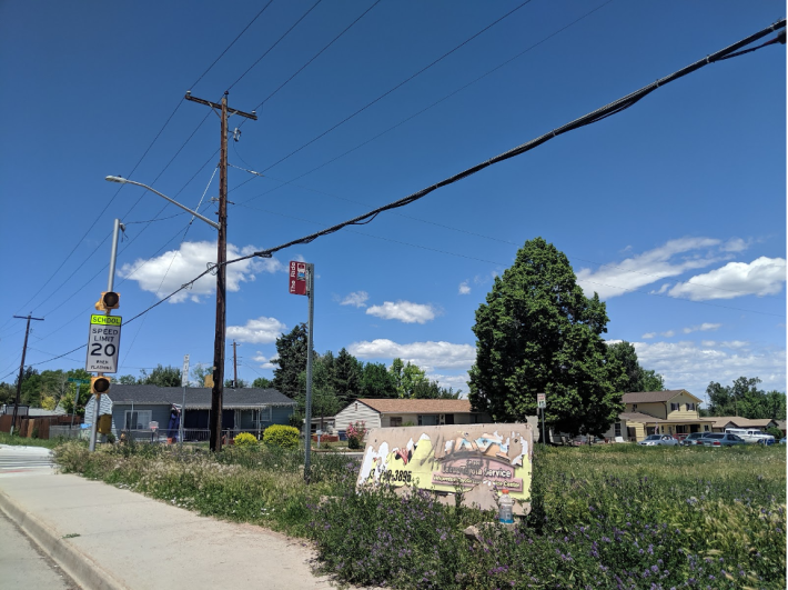 Weedy bus stop