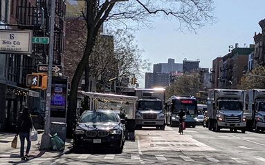 1st Avenue in Manhattan at 1 pm on a Wednesday.