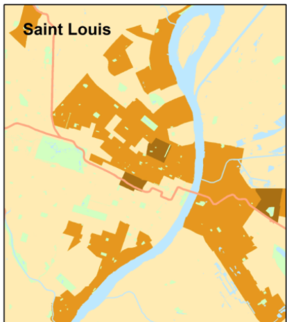 Orange-shaded census tracts indicate neighborhoods where between 25 and 50 percent of occupied households do not own a car. In brown-shaded tracts, it's 50 to 75 percent. Image: Chris Winters. .