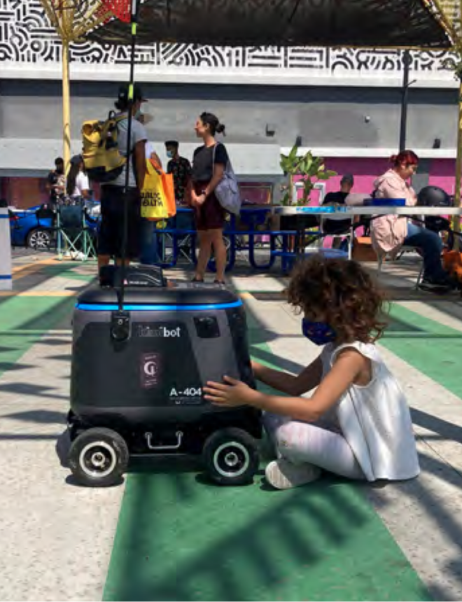 A Kiwibot in San Jose, Calif. Photo: Urbanism Next