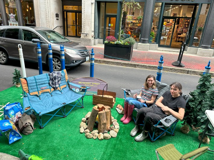 In Providence, RI, participants set up a hiking lounge. Photo: Paula Acero