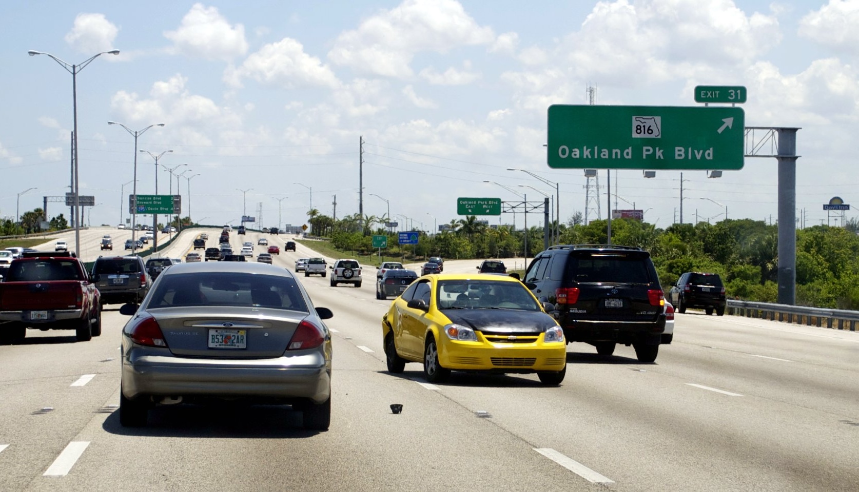 A car goes the wrong way on a Florida highway.